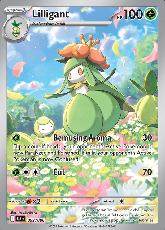 092/086 Lilligant S&V Black Bolt Illustration Rare Pokémon Card