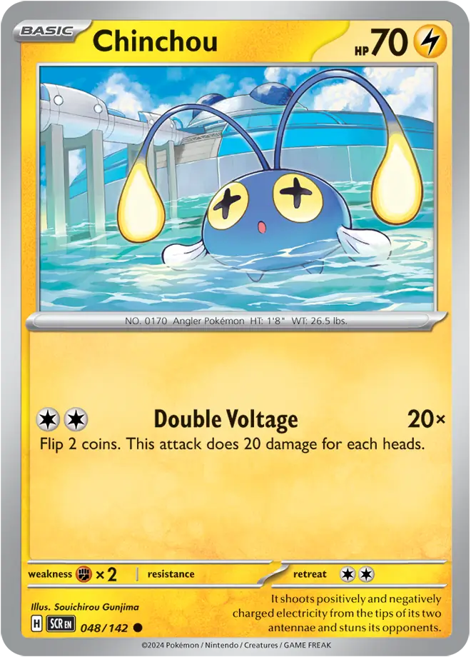 048/142 Chinchou Stellar Crown Pokémon Card