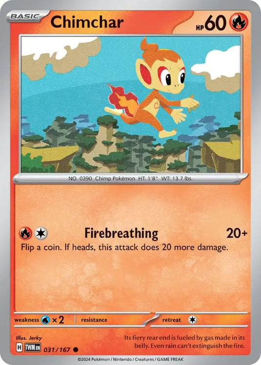 031/167 Chimchar Twilight Masquerade Pokémon Card