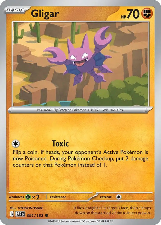 091/182 Gligar Paradox Rift Pokémon Card