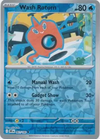 061/182 Wash Rotom Reverse Holo Destined Rivals Pokémon Card
