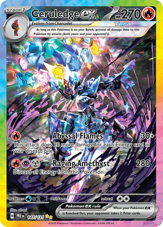 147/131 Ceruledge ex Prismatic Evolutions Pokémon Card