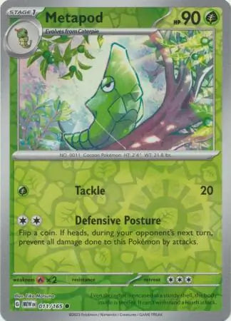 011/165 Metapod Reverse Holo 151 Pokémon Card