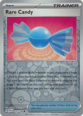 191/198 Rare Candy Reverse Holo Scarlet & Violet Base Set Pokémon Card