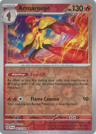 041/198 Armarouge Reverse Holo Scarlet & Violet Base Set Pokémon Card