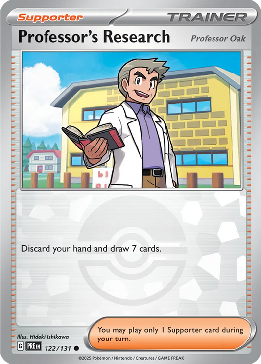 122/131 Professor's Research Oak Poke Ball Holo Prismatic Evolutions Pokémon Card