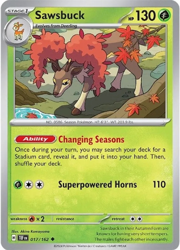 017/162 Sawsbuck Scarlet & Violet Temporal Forces Pokémon Card
