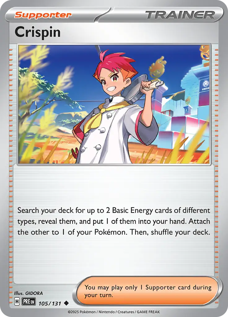 105/131 Crispin Prismatic Evolutions Pokémon Card