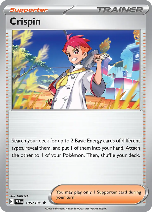 105/131 Crispin Prismatic Evolutions Pokémon Card