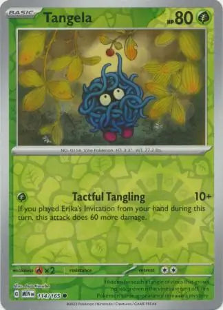 114/165 Tangela Reverse Holo 151 Pokémon Card