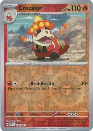 030/191 Crocalor Reverse Holo Surging Sparks Pokémon Card