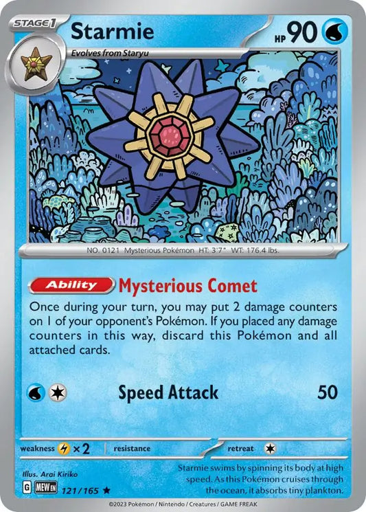 121/165 Starmie 151 Pokémon Card