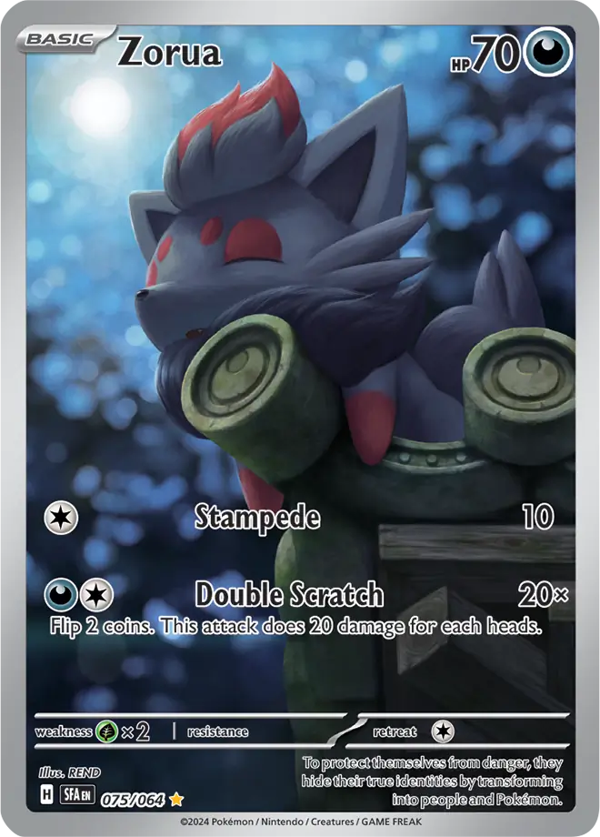 075/064 Zorua Shrouded Fable Pokémon Card
