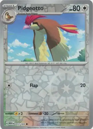 017/165 Pidgeotto Reverse Holo 151 Pokémon Card