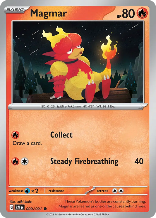 009/091 Magmar Paldean Fates Pokémon Card