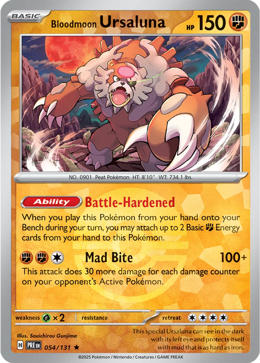 054/131 Bloodmoon Ursaluna Poke Ball Holo Prismatic Evolutions Pokémon Card