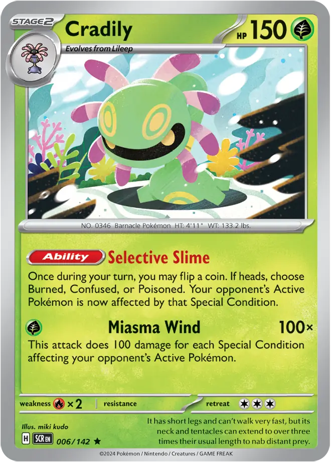 006/142 Cradily Stellar Crown Pokémon Card