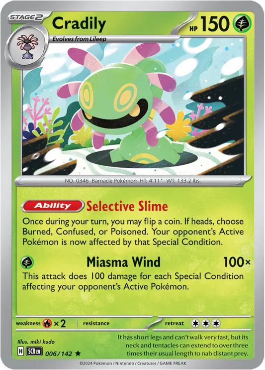 006/142 Cradily Stellar Crown Pokémon Card