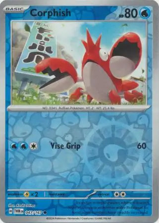 047/167 Corphish Reverse Holo Twilight Masquerade Pokémon Card