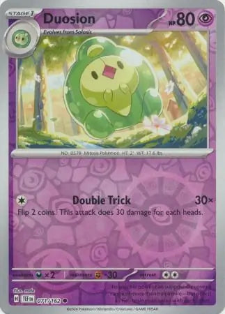 071/162 Duosion Reverse Holo Temporal Forces Pokémon Card