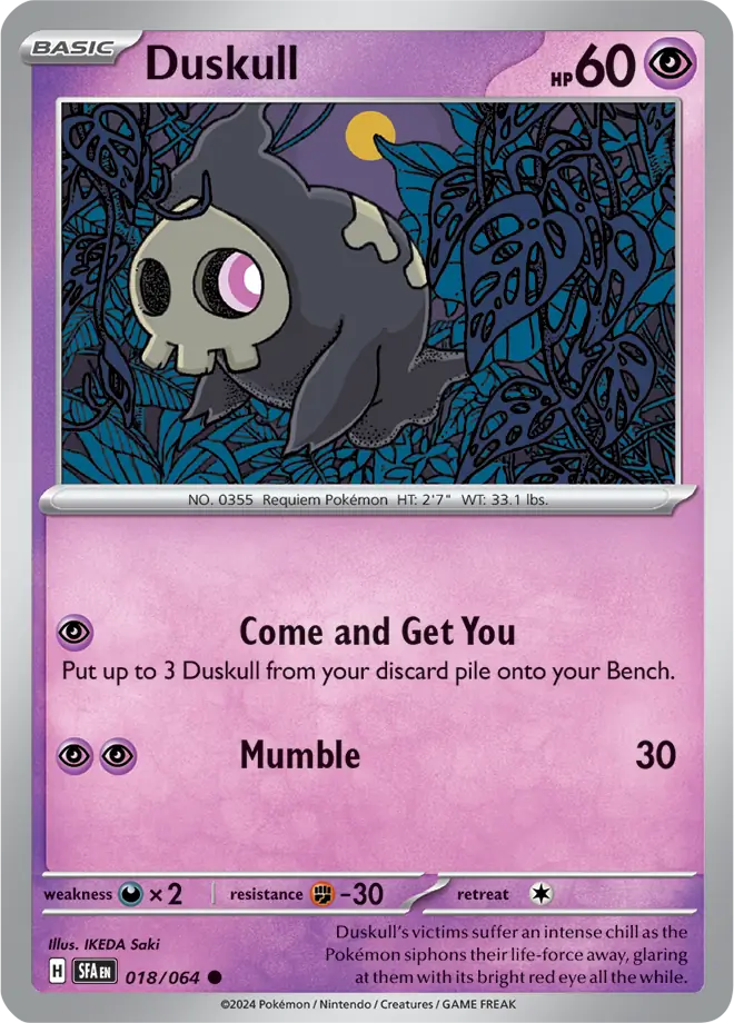 018/064 Duskull Shrouded Fable Pokémon Card