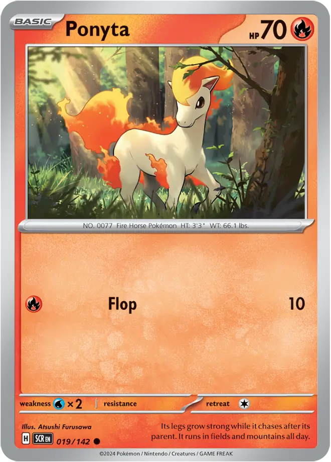 019/142 Ponyta Stellar Crown Pokémon Card