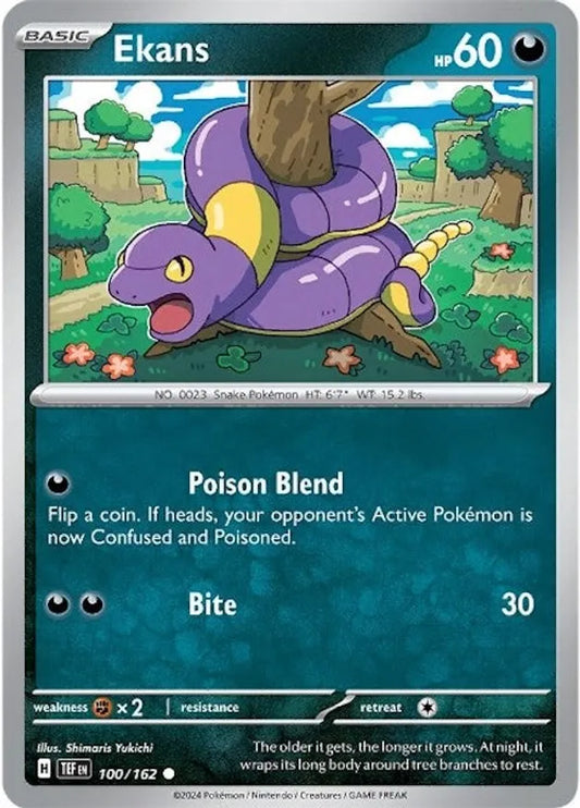 100/162 Ekans Scarlet & Violet Temporal Forces Pokémon Card