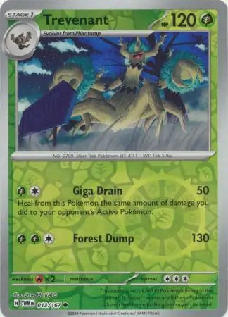 013/167 Trevenant Reverse Holo Twilight Masquerade Pokémon Card