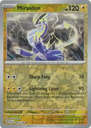 080/198 Miraidon Reverse Holo Scarlet & Violet Base Set Pokémon Card
