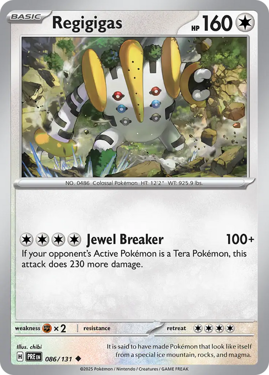 086/131 Regigigas Prismatic Evolutions Pokémon Card
