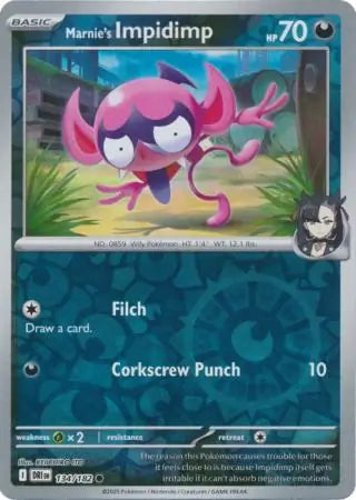 134/182 Marnie's Impidimp Reverse Holo Destined Rivals Pokémon Card