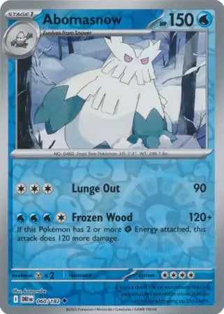 060/182 Abomasnow Reverse Holo Destined Rivals Pokémon Card