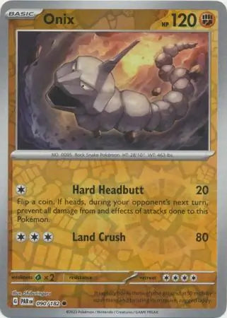 090/182 Onix Reverse Holo Paradox Rift Pokémon Card