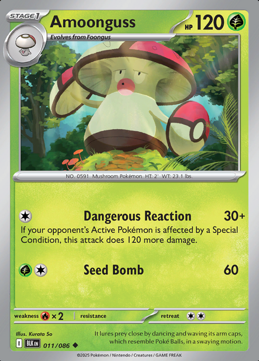 011/086 Amoonguss Black Bolt Uncommon Pokémon Card