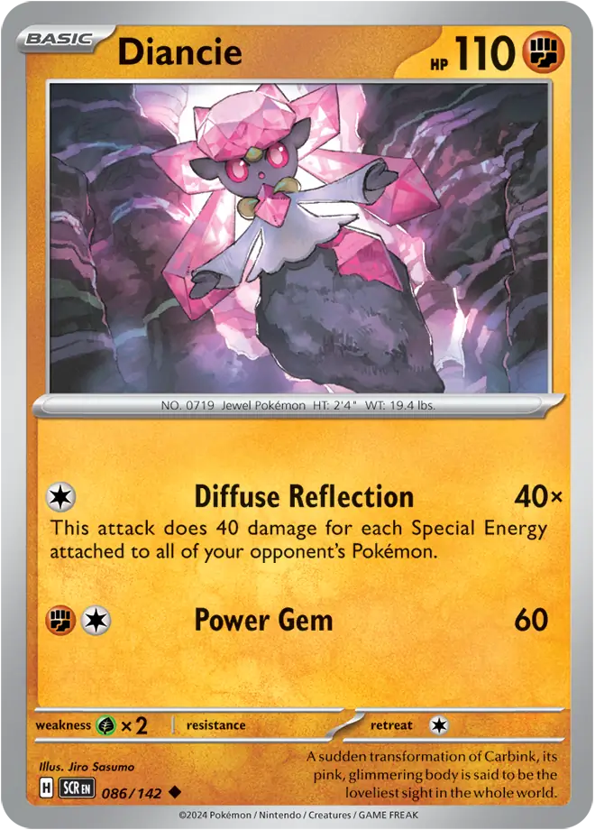 086/142 Diancie Stellar Crown Pokémon Card