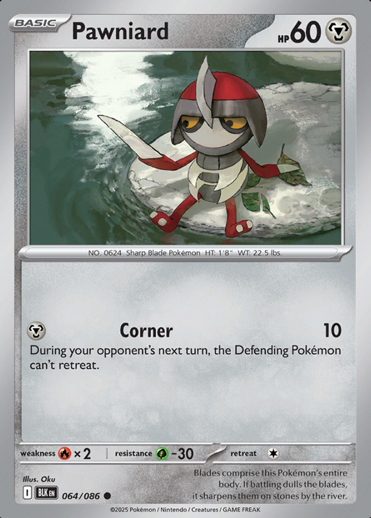 064/086 Pawniard (Non-Holo) Black Bolt Pokémon Card