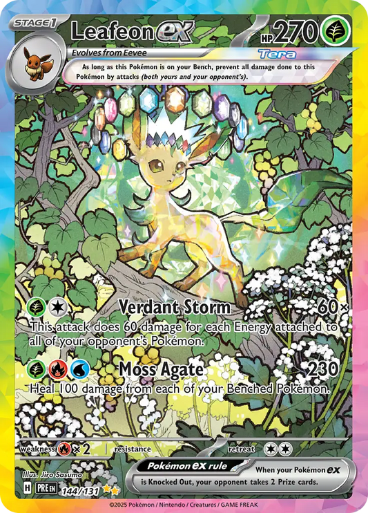 144/131 Leafeon ex Prismatic Evolutions Pokémon Card
