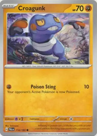 114/193 Croagunk Paldea Evolved Pokémon Card