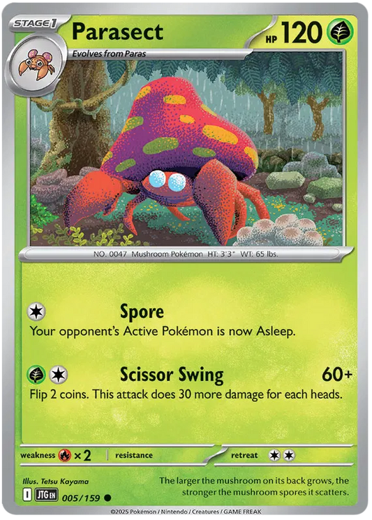 005/159 Parasect Journey Together Pokémon Card