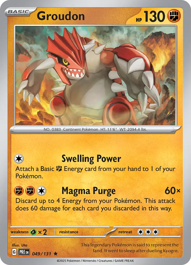 049/131 Groudon Prismatic Evolutions Pokémon Card