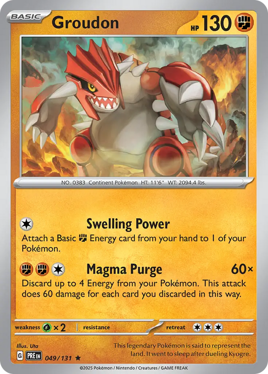 049/131 Groudon Prismatic Evolutions Pokémon Card