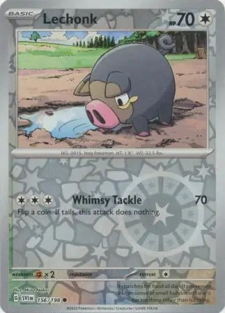 156/198 Lechonk Reverse Holo Scarlet & Violet Base Set Pokémon Card