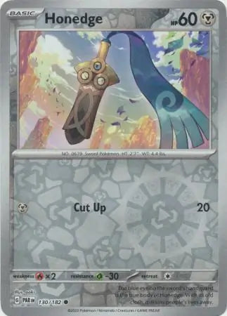 130/182 Honedge Reverse Holo Paradox Rift Pokémon Card
