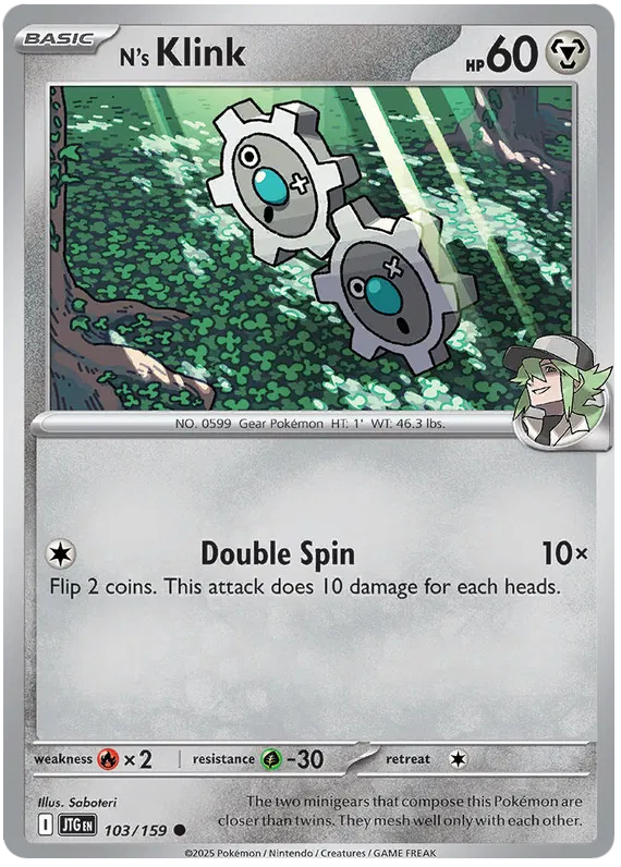 103/159 N's Klink Journey Together Pokémon Card