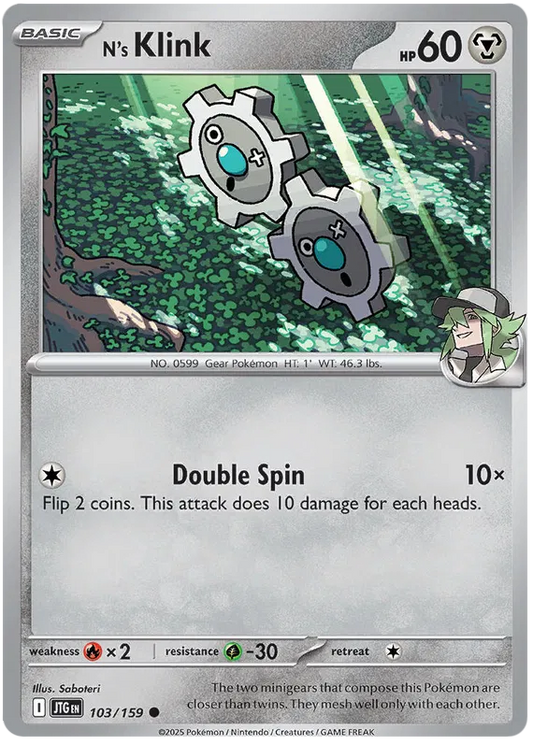 103/159 N's Klink Journey Together Pokémon Card