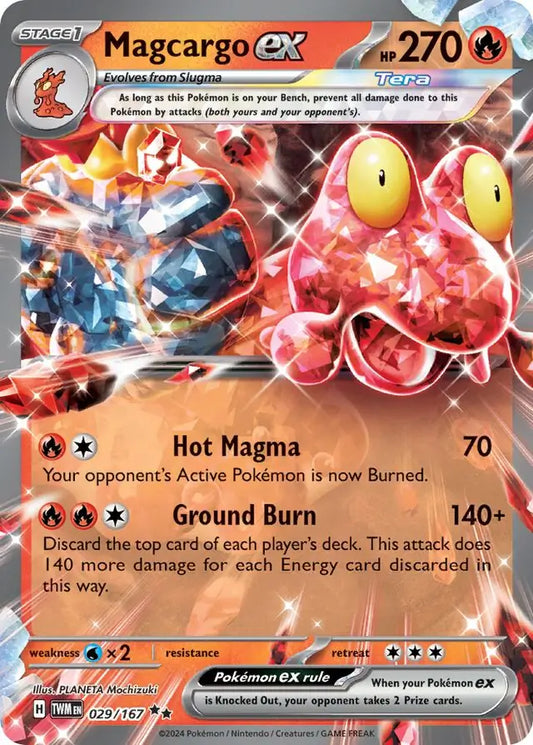 029/167 Magcargo ex Twilight Masquerade Pokémon Card