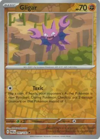 091/182 Gligar Reverse Holo Paradox Rift Pokémon Card