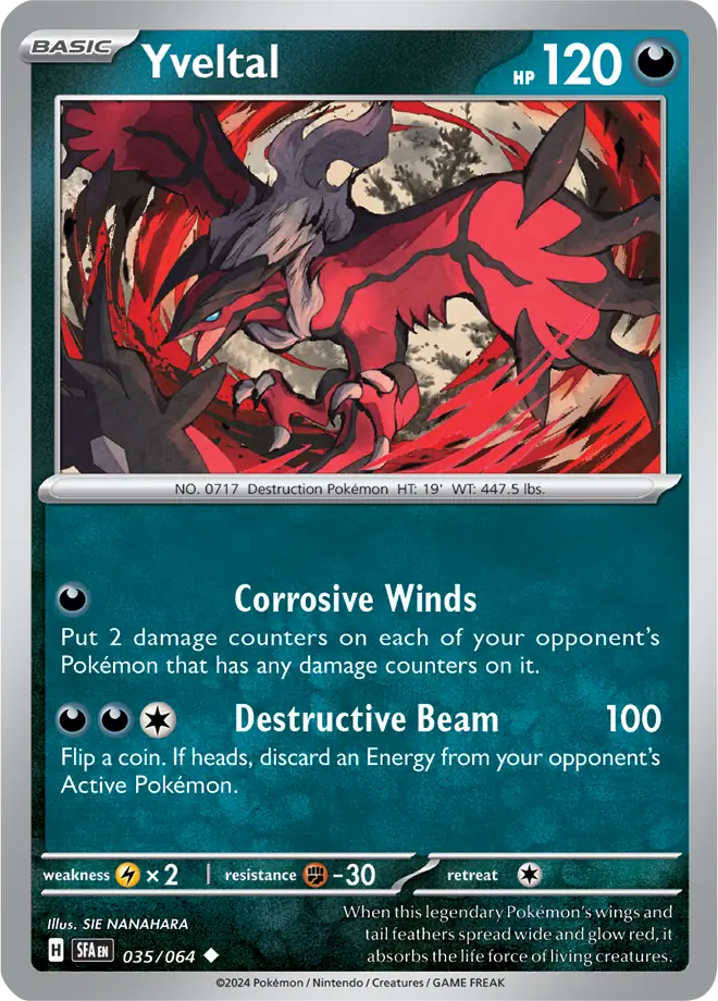 035/064 Yveltal Shrouded Fable Pokémon Card