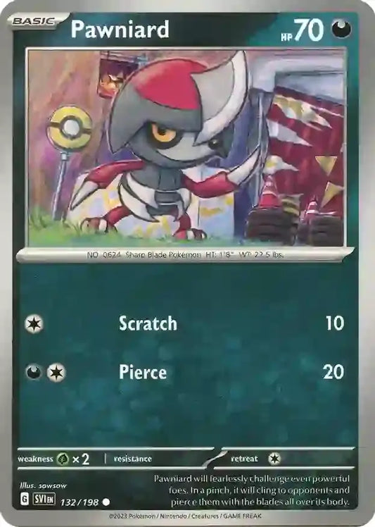 132/198 Pawniard Scarlet & Violet Base Set Pokémon Card