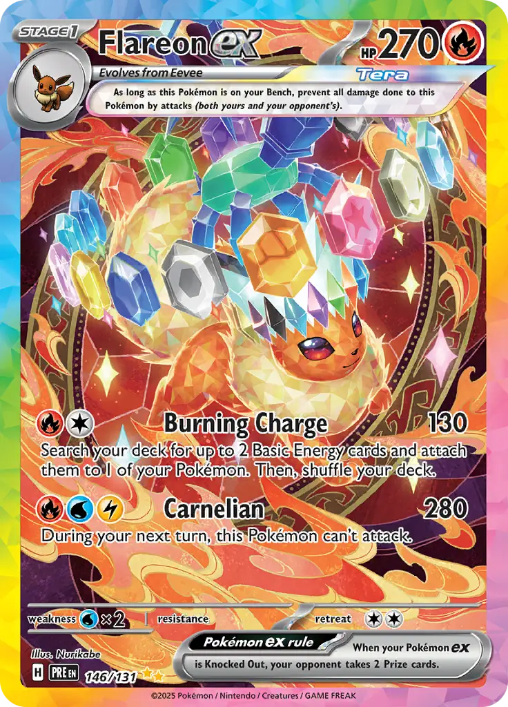 146/131 Flareon ex Prismatic Evolutions Pokémon Card